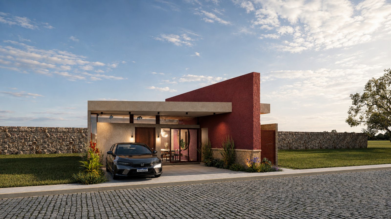 Fachada de arquitectura residencial con identidad mexicana en Residencial San José