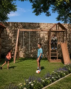 Área infantil con juegos y áreas verdes en Residencial San José